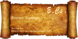 Boros Csenge névjegykártya